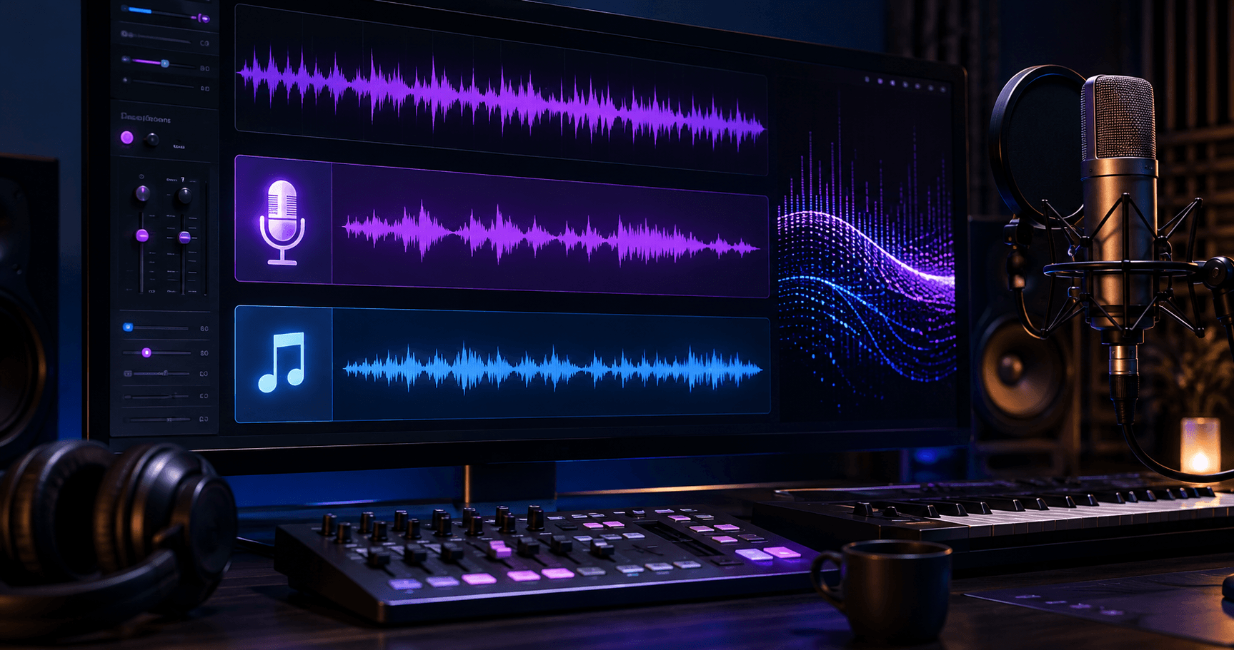Audio waveform and instrumental karaoke track workflow